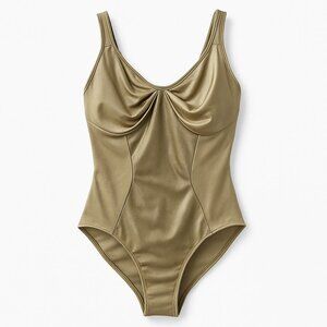 Sweet Nothings Vintage Shaping Bodysuit Gold & Nude Underwire 36C